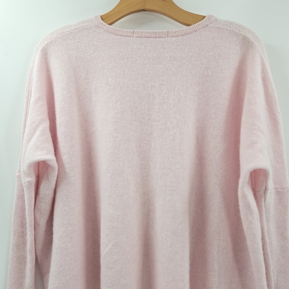 Subtle Luxury Pink Cashmere Sweater Loose And‎ Easy Crew Neck Boxy - Picture 9 of 14